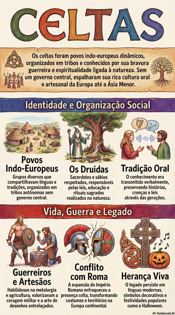 Infogr&aacute;fico sobre o povo celta e suas caracter&iacute;sticas