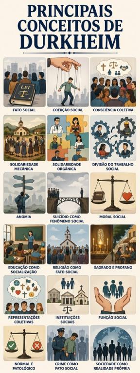 infogr&aacute;fico conceitos Durkheim