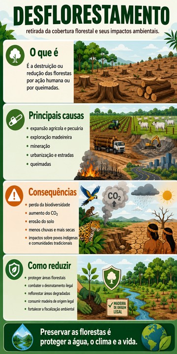Infogr&aacute;fico dosbre o desflorestamento