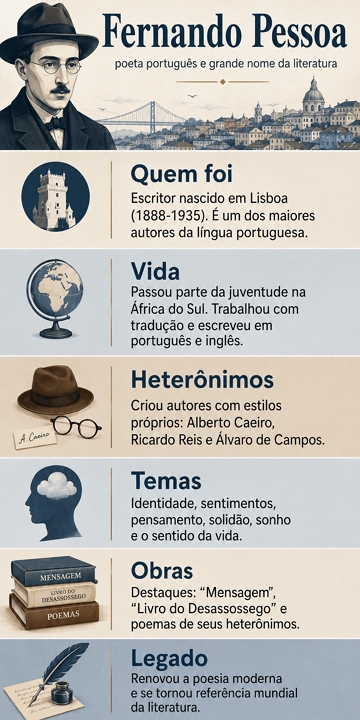 Infogr&aacute;fico sobre Fernando Pessoa