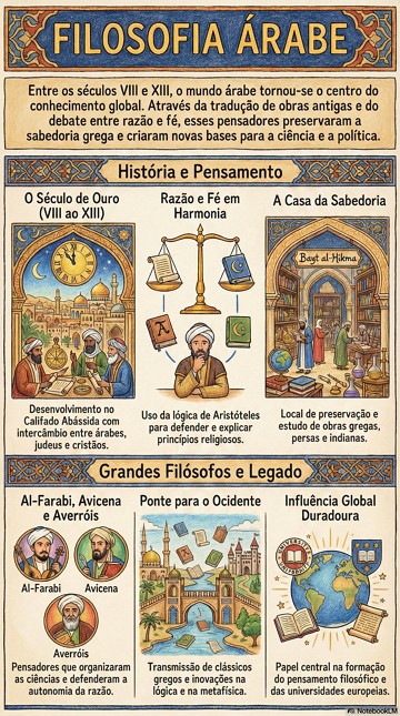 Infogr&aacute;fico com resumo sobre a Filosofia &Aacute;rabe