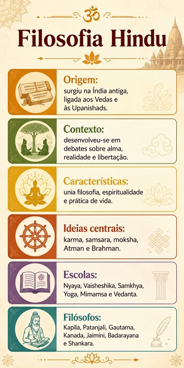 Infogr&aacute;fico sobre a Filosofia Hindu