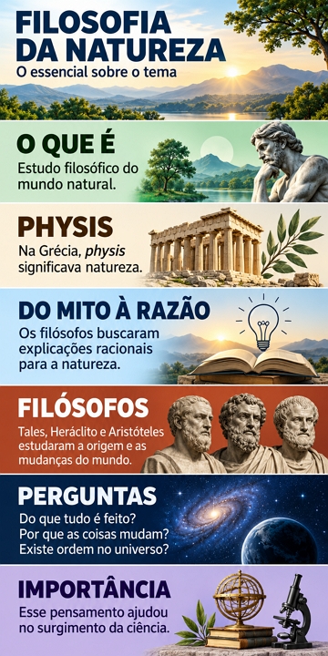 Infogr&aacute;fico com o essencial sobre a Filosofia da Natureza