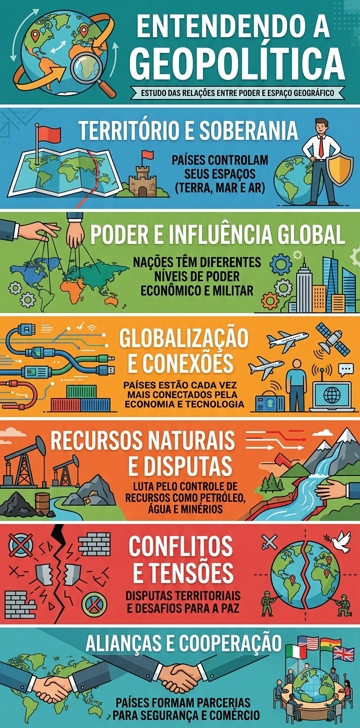 Infogr&aacute;fico did&aacute;tico e resumido sobre Geopol&iacute;tica