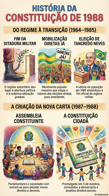Infogr&aacute;fico com s&iacute;ntese sobre a Hist&oacute;ria da Constitui&ccedil;&atilde;o de 1988