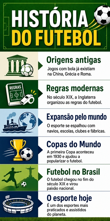 Infogr&aacute;fico sobre a Hist&oacute;ria do Futebol