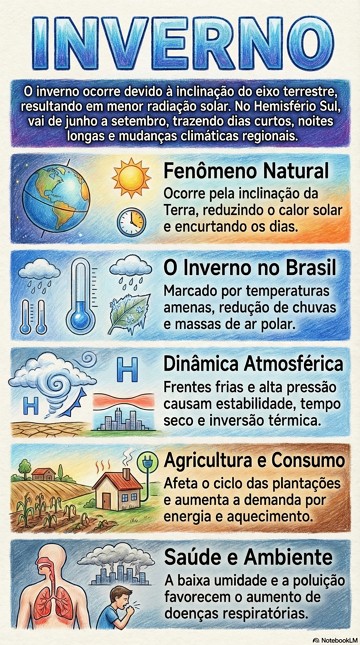 Infogr&aacute;fico sobre o inverno e suas caracter&iacute;sticas