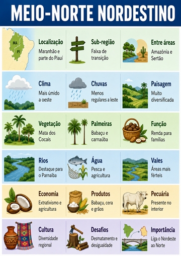 Infogr&aacute;fico sobre o Meio-Norte Nordestino