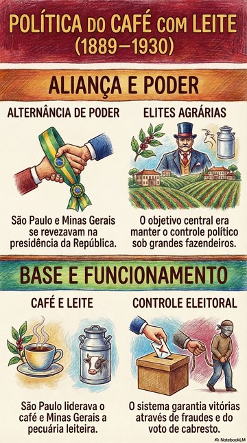 Infogr&aacute;fico com as caracter&iacute;sticas da Pol&iacute;tica do Caf&eacute; com Leite