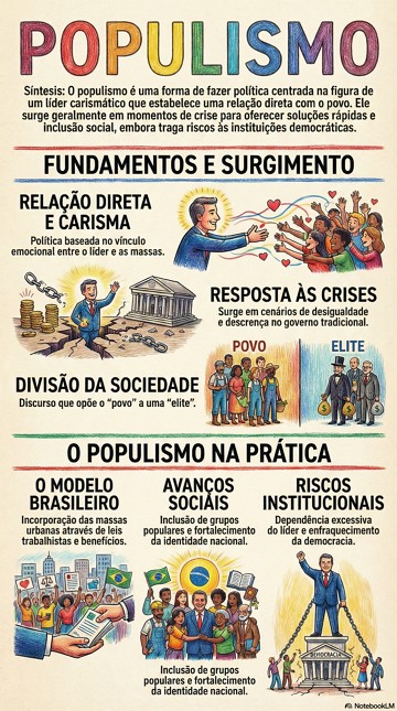 Infogr&aacute;fico com as caracter&iacute;sticas do populismo