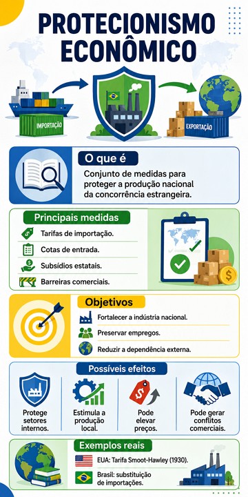 Infogr&aacute;fico sobre protecionismo econ&ocirc;mico