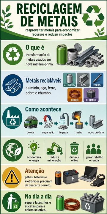 Infogr&aacute;fico sobre a reciclagem de metais