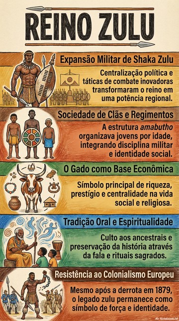 Infogr&aacute;fico com resumo sobre o Reino Zulu