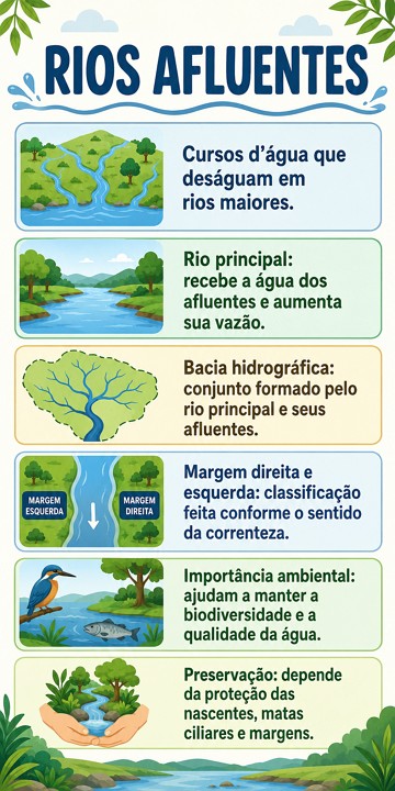 Infogr&aacute;fico sobre os rios afluentes