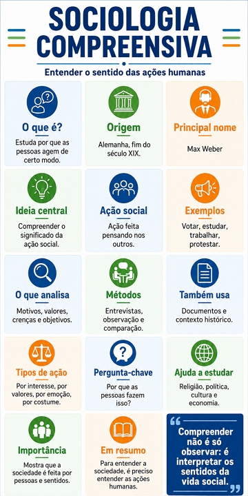 Infogr&aacute;fico sobre a Sociologia Compreensiva