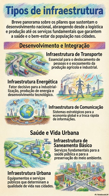 Infogr&aacute;fico sobre os tipos de infraestrutura