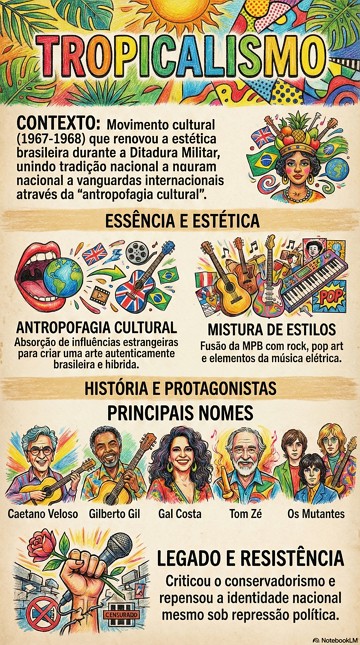 Infogr&aacute;fico sobre o Tropicalismo