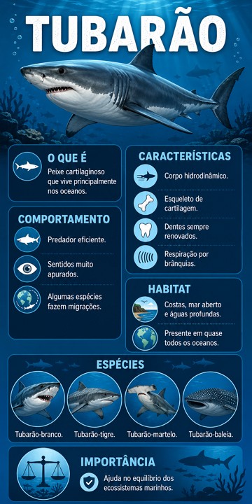 Infogr&aacute;fico sobre o tubar&atilde;o