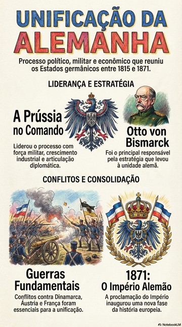 Infogr&aacute;fico sobre o processo de Unifica&ccedil;&atilde;o da Alemanha
