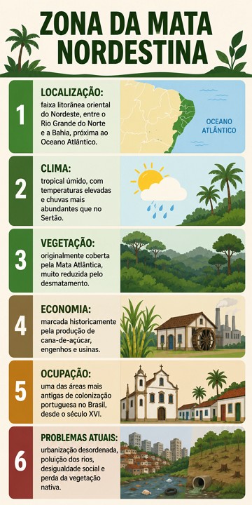 Infogr&aacute;fico sobre a Zona da Mata Nordestina