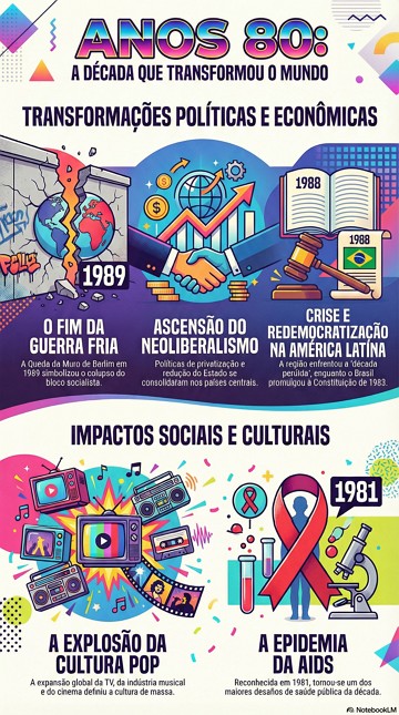Infogr&aacute;fico com os principais fatos dos anos 80