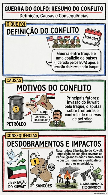 Infogr&aacute;fico sobre a Guerra do Golfo