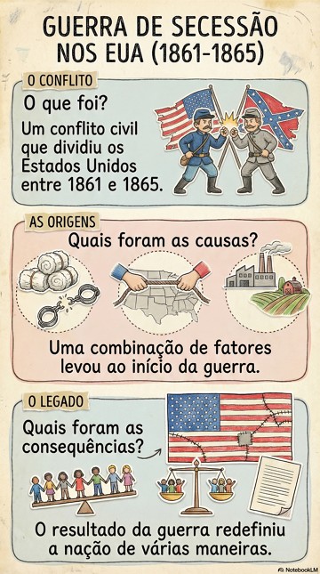 Infogr&aacute;fico sobre a Guerra de Secess&atilde;o