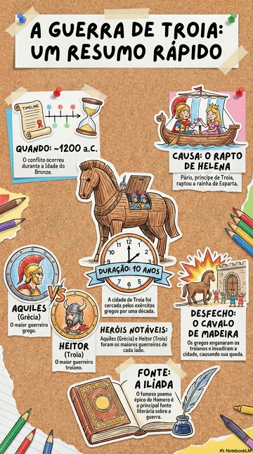 Infogr&aacute;fico sobre a Guerra de Troia