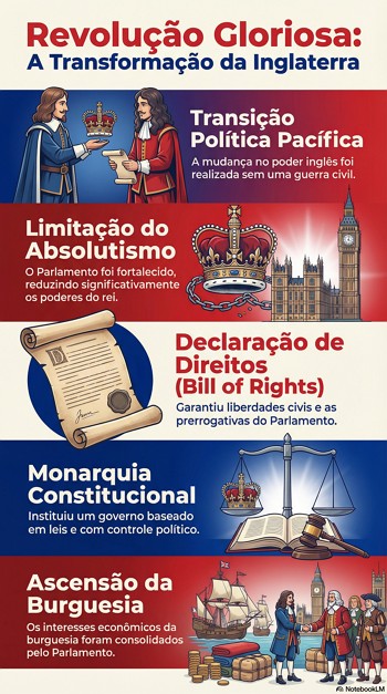 Infogr&aacute;fico da Revolu&ccedil;&atilde;o Gloriosa