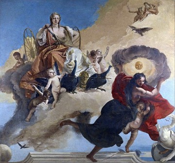 Pintura Juno e Luna do Rococ&oacute;
