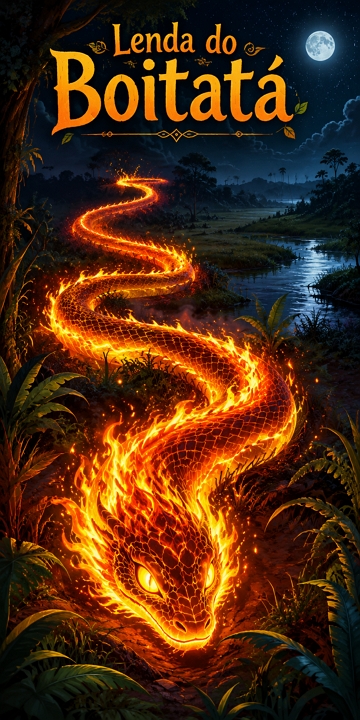 Ilustra&ccedil;&atilde;o mostrando uma cobra de fogo