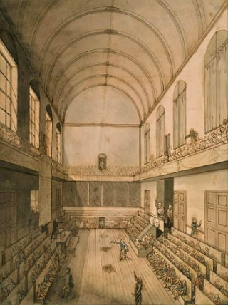 Sala do Man&egrave;ge das Tulherias, local de reuni&atilde;o da Conven&ccedil;&atilde;o Nacional at&eacute; 9 de maio de 1793