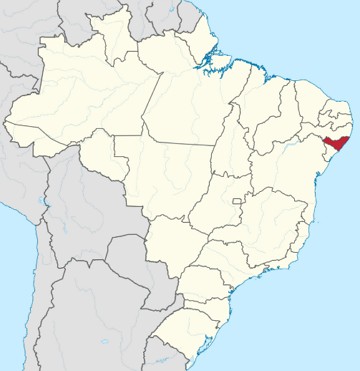 Mapa do Brasil mostrando a localiza&ccedil;&atilde;o do estado de Alagoas