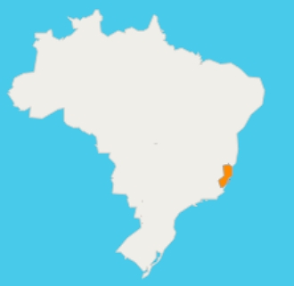 Mapa do Brasil mostrando a localiza&ccedil;&atilde;o do estado do Esp&iacute;rito Santo