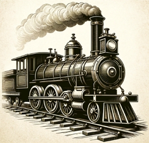 Pintura de uma locomotiva a vapor