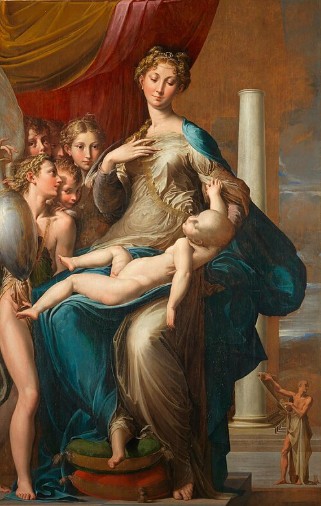 Madona com longo pesco&ccedil;o, obra de Parmigianino