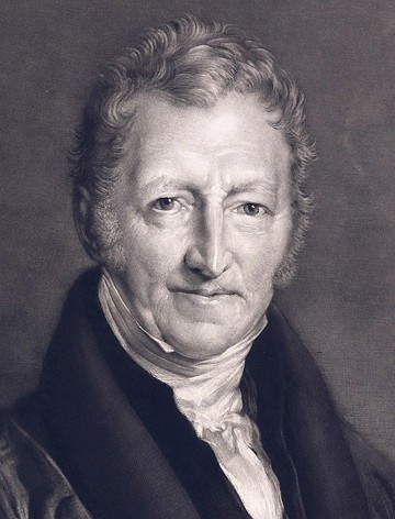 Retrato do economista ingl&ecirc;s Thomas Malthus
