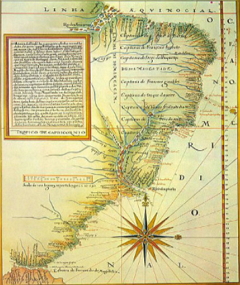 Mapa Antigo das Capitanias Hereditárias