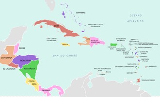 Mapa Divis&atilde;o Pol&iacute;tica da Am&eacute;rica Central
