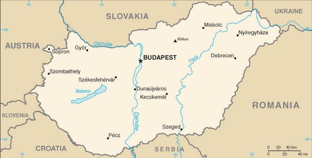  Mapa da Hungria