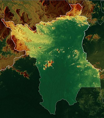 Mapa topogr&aacute;fico do territ&oacute;rio de Roraima