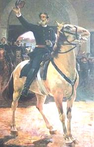 Marechal Deodoro da Fonseca sobre o cavalo na Proclamação da República