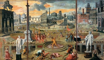 Pintura Os massacres do Triunvirato, de Antoine Caron