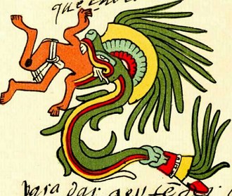 Quetzalc&oacute;atl, a serpente da mitologia asteca.