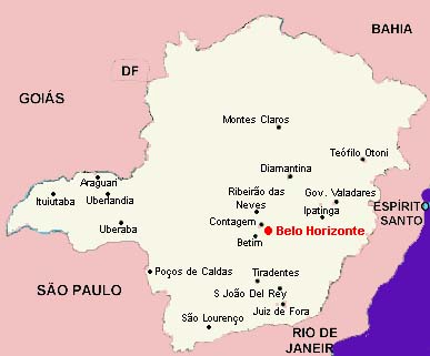 mapa de Minas Gerais