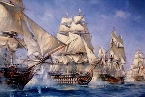 Pinturas mostrando navios britânicos