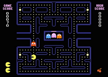 Tela do game Pac-Man da Atari