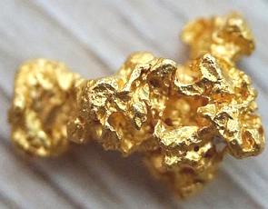 Foto de uma pepita de ouro