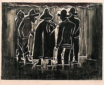 Pescadores, obra de Oswaldo Goeldi.