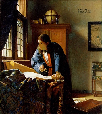 O Ge&oacute;grafo, pintura de Vermmer
